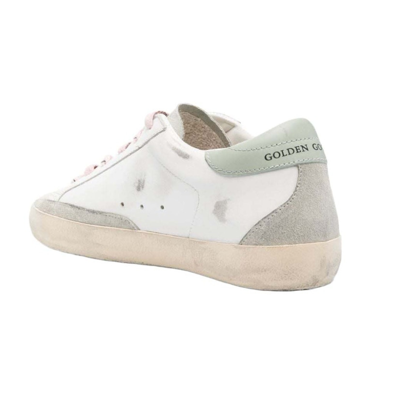 Golden Goose Super-Star Leather Sneakers – White Silver Aqua